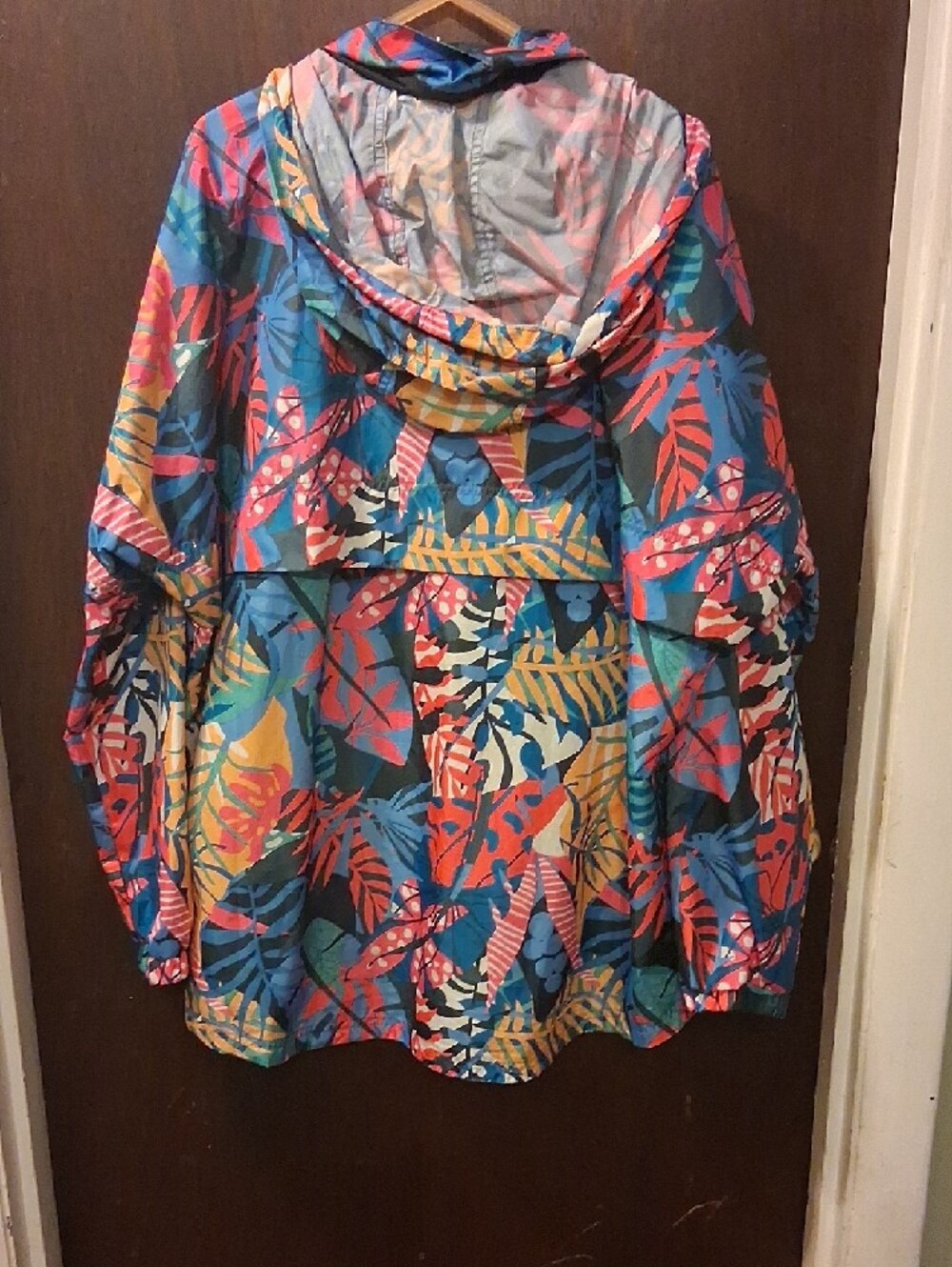 Lauren James Tropical Print Anorak Windbreaker Hood Folds Up Into Pouch Size XL - Picture 7 of 15